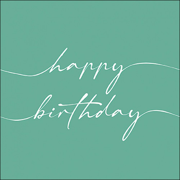 Servietten Birthday note white/green