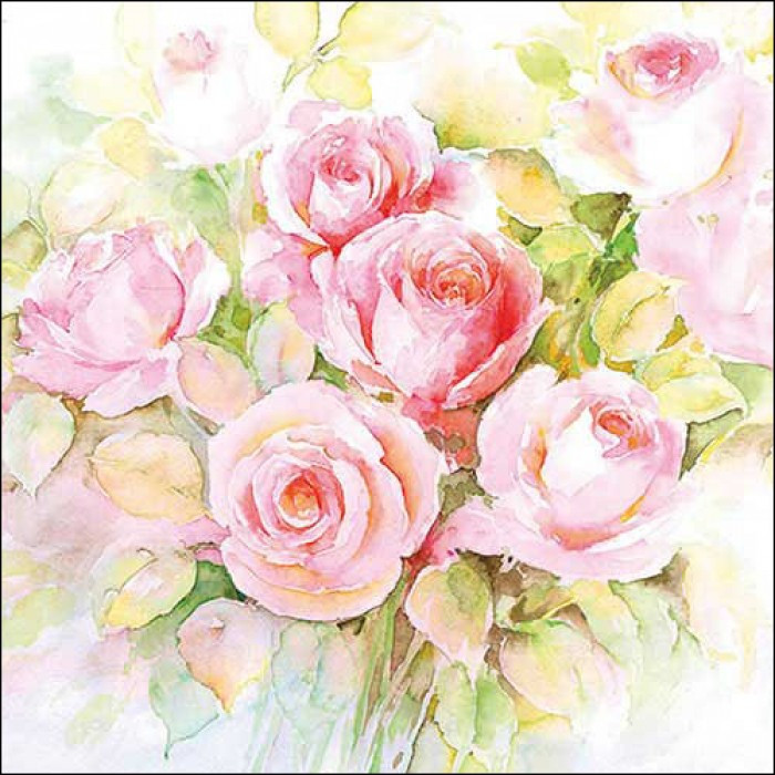 Servietten Watercoulor roses