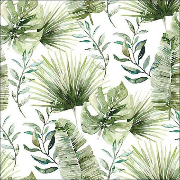 Servietten Jungle leaves white