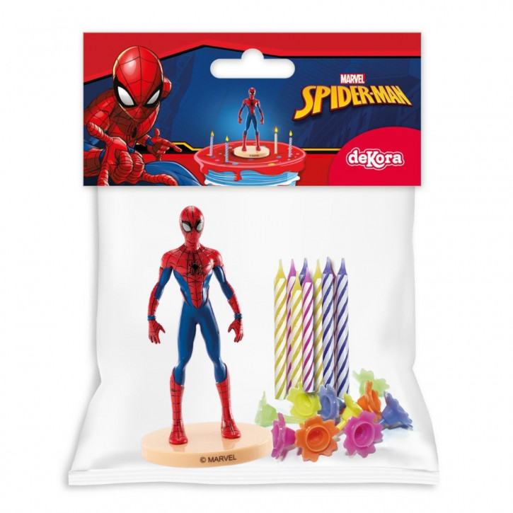 Cake Topper & Candles Spiderman pk/10