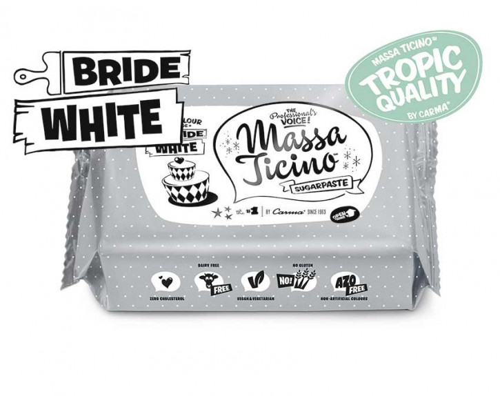 Fondantmasse Massa ticino bride white weiß 1kg