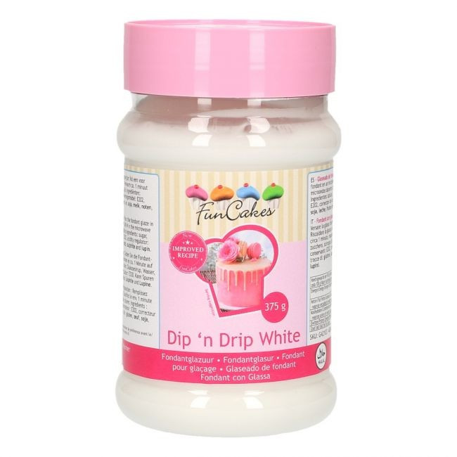 Fondantglasur Dip`n Drip White Weiß 375g