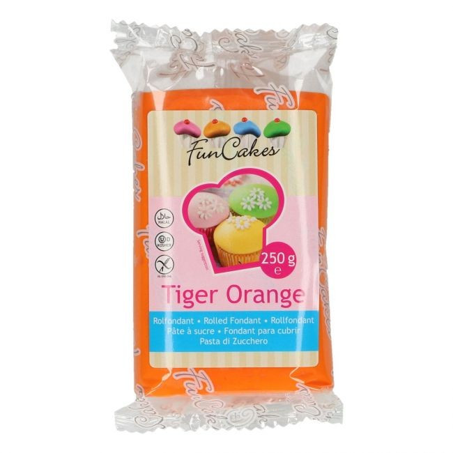 Fondantmasse 250g tiger orange intensives orange