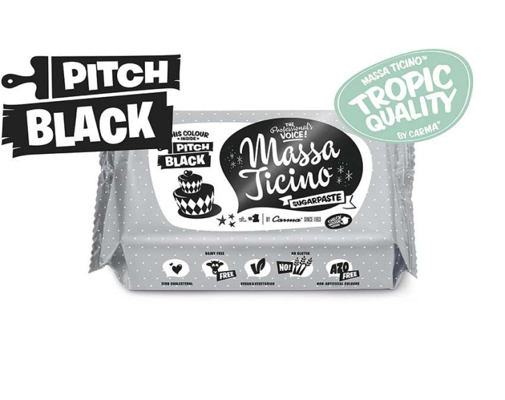 Fondantmasse Massa ticino black schwarz 1kg