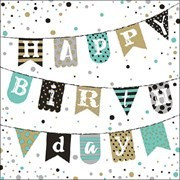 Servietten Birthday Garland Green