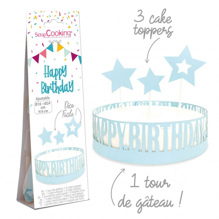 Cake Wrapper & Topper Happy Birthday