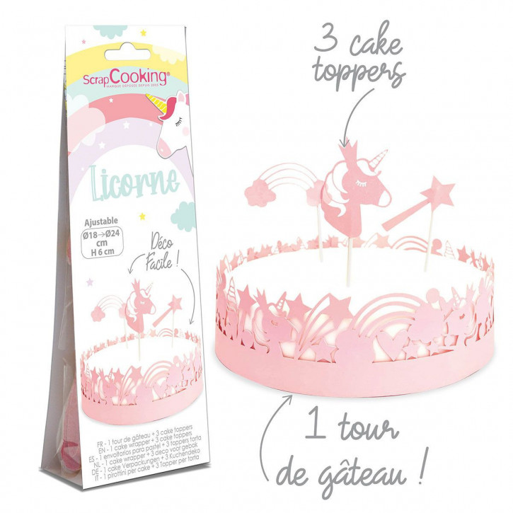 Cake Wrapper & Topper Happy Unicorn