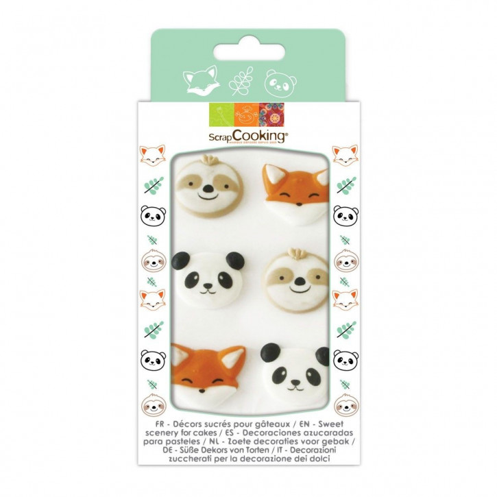 Zucker Dekoration Panda & Fuchs set/6