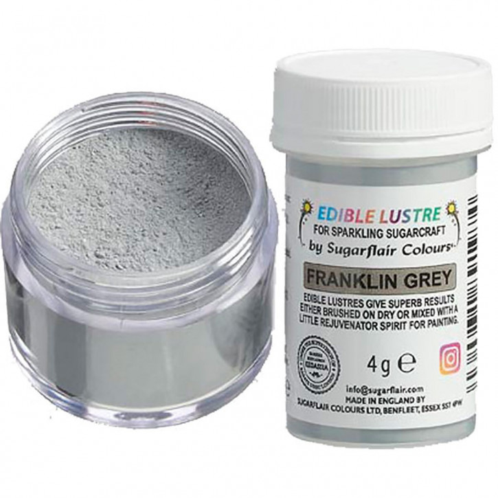 Lebensmittelfarbe Puder Metallic Franklin Grey 4g