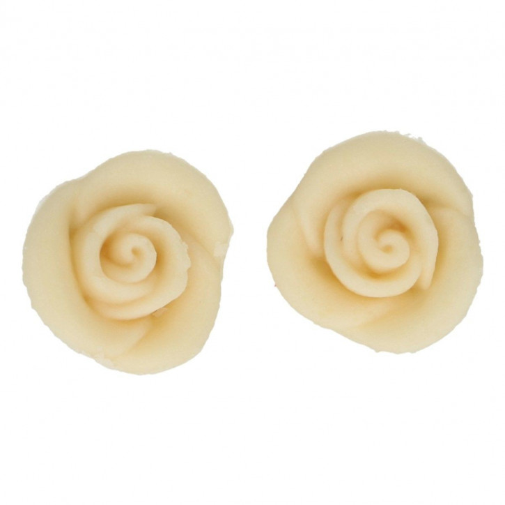 Marzipan Dekoration Rose naturweiß